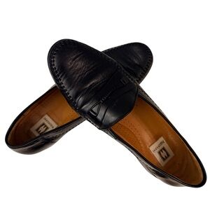 Magnanni Black Leather Loafers Mens 10 M Spain Luxury Designer Dress Shoes